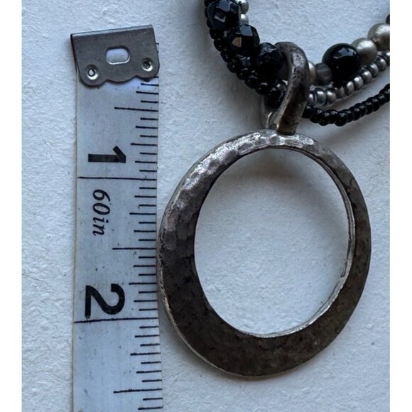 Women's Unbranded Black & Silver Fashion Jewelry Necklace Adjustable 12.5 Inch - Picture 8 of 9